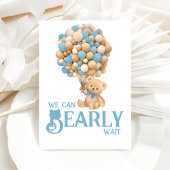 Invitation Nous Pouvons Attendre Moderne Ours Bébé Garçon Dou