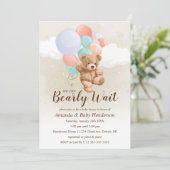 Invitation Nous pouvons attendre plus longtemps le Baby showe (Debout devant)