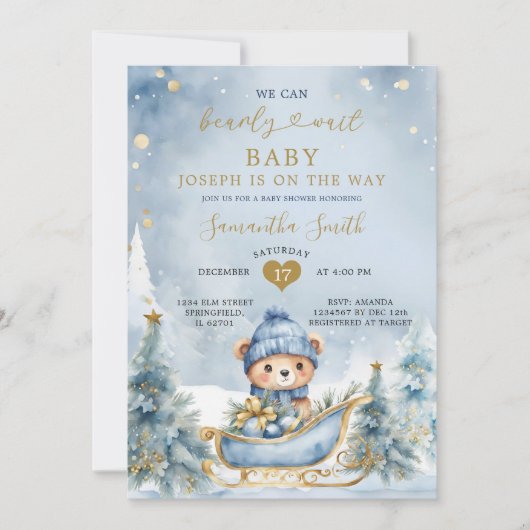 Invitation Nous pouvons attendre prématurément Baby shower Du (Devant)