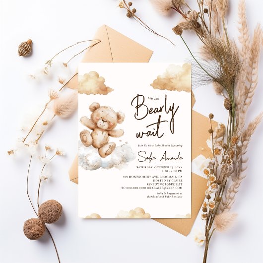 Invitation Nous pouvons attendre prématurément Ours Cloud Bab