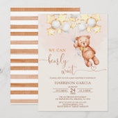 Invitation Nous Pouvons Attendre Rapidement Les Ballons Baby  (Devant / Derrière)