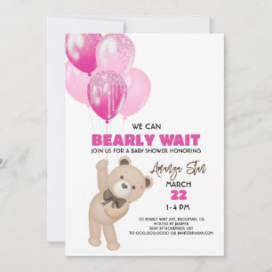 Invitation Nous Pouvons Attendre Rapidement Les Ballons Baby