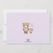 Invitation Nous Pouvons Attendre Rapidement Purple Teddy Bear (Dos)