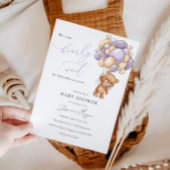 Invitation Nous Pouvons Attendre Rapidement Purple Teddy Bear