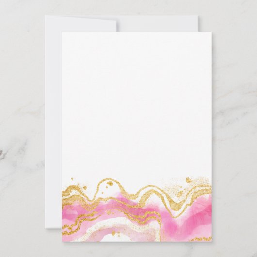 Invitation Nous Pouvons Attendre Rapidement Rose Et Or Abstra (Dos)