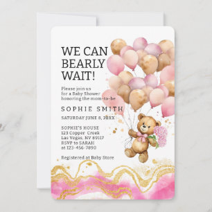 Invitation Nous Pouvons Attendre Rapidement Rose Et Or Abstra