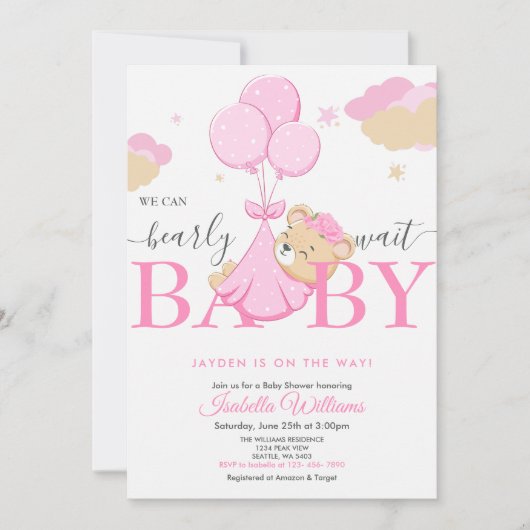 Invitation Nous Pouvons Attendre Rose (Devant)