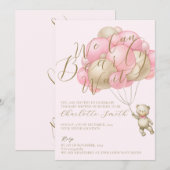 Invitation Nous Pouvons Attendre Teddy Bear Baby shower (Devant / Derrière)