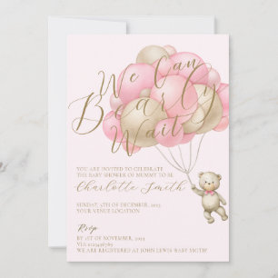 Invitation Nous Pouvons Attendre Teddy Bear Baby shower