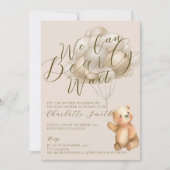 Invitation Nous Pouvons Attendre Teddy Bear Baby shower (Devant)