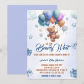 Invitation Nous pouvons attendre tôt Teddy Bear Baby shower b (Devant / Derrière)