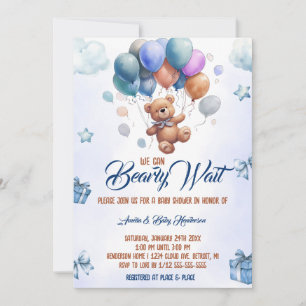 Invitation Nous pouvons attendre tôt Teddy Bear Baby shower b