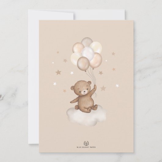 Invitation Nous pouvons attendre tôt Teddy Bear Baby shower n (Dos)