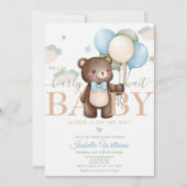 Invitation Nous pouvons attendre un Baby shower neutre pour l (Devant)
