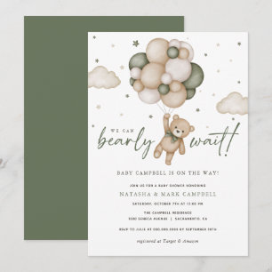 Invitation Nous pouvons attendre un Baby shower neutre pour l