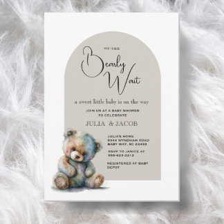Invitation Nous pouvons attendre un Baby shower neutre pour l
