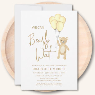 Invitation Nous pouvons attendre un Baby shower neutre pour l
