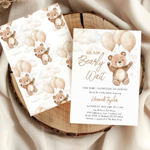 Invitation Nous pouvons attendre un Baby shower neutre pour l