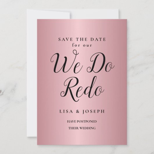 Invitation Nous refaisons le mariage reporté nouvelle date Ro (Devant)