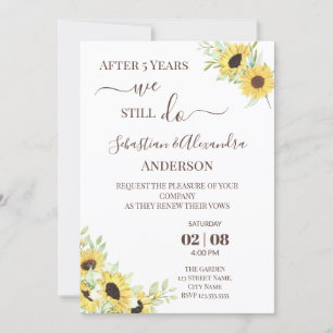 Invitation Nous renouvelons encore les vœux de mariage annive