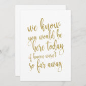 Invitation Nous savons que vous seriez ici pancarte de mariag (Devant / Derrière)