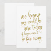 Invitation Nous savons que vous seriez ici signe de mariage a (Devant / Derrière)