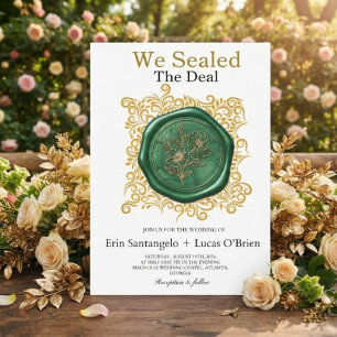 Invitation Nous scellons l'affaire Mariage à la cire vintage