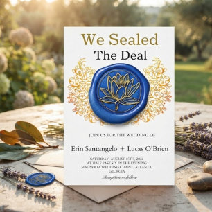 Invitation Nous Scellons l'Affaire Sceau de Cire Vintage Mari
