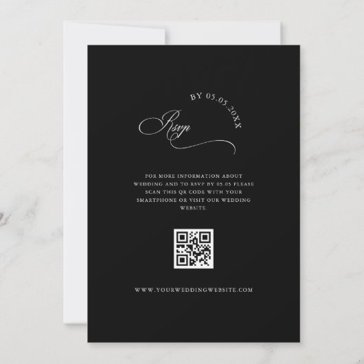 Invitation Nous Script Dark Faded Photo Code QR Mariage (Dos)