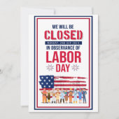 Invitation Nous Serons Fermés En Occasion De La Fête Du Trava (Devant)