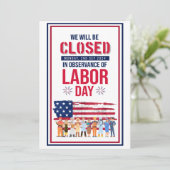 Invitation Nous Serons Fermés En Occasion De La Fête Du Trava (Debout devant)