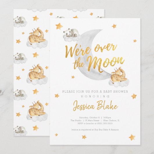 Invitation Nous sommes au-dessus de la lune (Devant / Derrière)