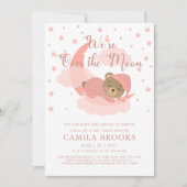 Invitation Nous sommes au-dessus de la lune couchage Baby sho (Devant)