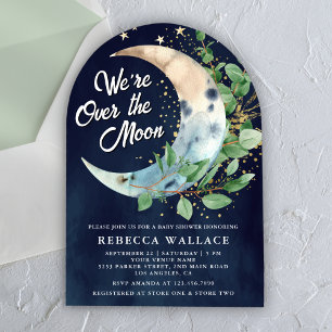 Invitation Nous sommes au-dessus de la lune Eucalyptus Fête d
