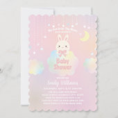 Invitation Nous sommes au-dessus de la lune petit lapin petit (Devant)