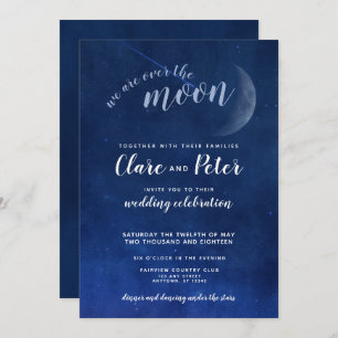 Invitation Nous sommes au-dessus de la lune Starry Night Navy