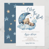Invitation Nous sommes au-dessus de la lune Teddy Bear Baby s (Devant / Derrière)