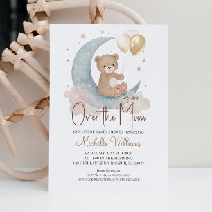 Invitation Nous sommes au-dessus de l'ours en peluche étoiles