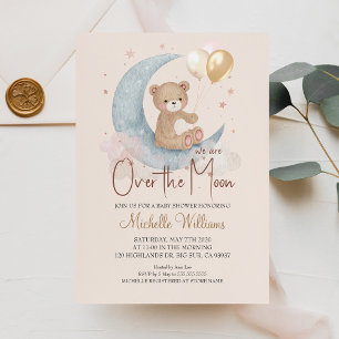 Invitation Nous sommes au-dessus de l'ours en peluche étoiles