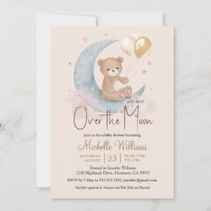 Invitation Nous sommes au-dessus de l'ours en peluche étoiles