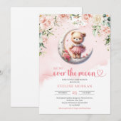 Invitation Nous sommes au-dessus du baby shower de la fille a (Devant / Derrière)
