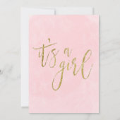 Invitation Nous sommes au-dessus du Baby shower de la fille d (Dos)