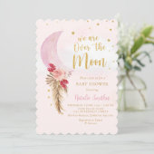 Invitation Nous sommes au-dessus du Baby shower de la fille r (Debout devant)