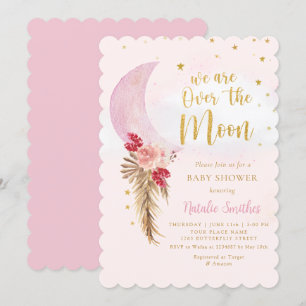 Invitation Nous sommes au-dessus du Baby shower de la fille r