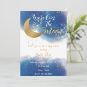 Invitation Nous sommes au-dessus du Baby shower de la Lune (Debout devant)