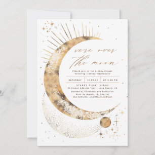 Invitation Nous sommes au-dessus du Baby shower de la Lune