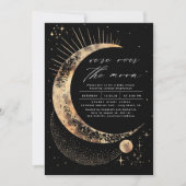 Invitation Nous sommes au-dessus du Baby shower de la Lune (Devant)