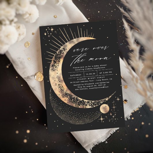 Invitation Nous sommes au-dessus du Baby shower de la Lune