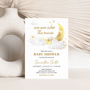 Invitation Nous sommes au-dessus du Baby shower de la lune