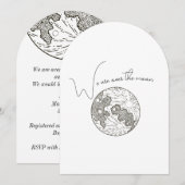 Invitation Nous Sommes Au-Dessus Du Baby shower Lune (Devant / Derrière)